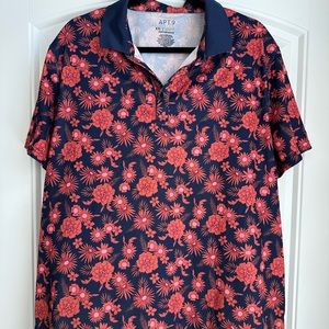 Red and blue men’s collared shirt